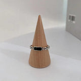 2 Pcs Fashion Heart Shaped Mixture Ring Hip-Hop Punk Hollow Women Ring Silver