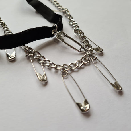 Stylish Pin Detail Choker: Trendy Layered Necklace - Shop N Save