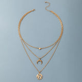 Tocona Bohemian Moon &amp; Heart Necklace: Multi-layer Chain Choker Jewelry - Shop N Save