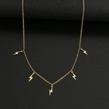 Stainless Steel Lightning Necklace - Gold Silver Multi-Accessory - Shop N Save