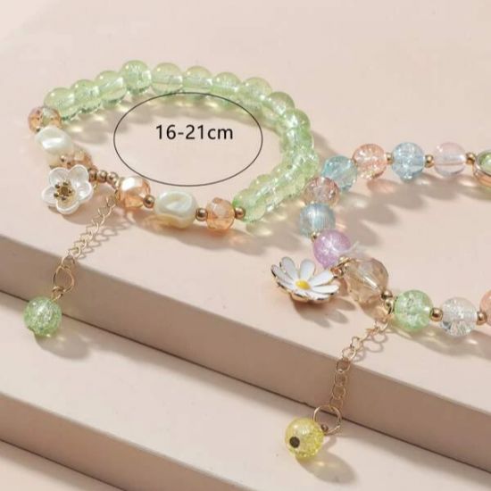 Crystal Daisy Female Jewelry Flower Bracelet - Purple