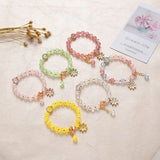 Crystal Daisy Female Jewelry Flower Bracelet - Purple