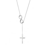 Cross Infinity Pendant Necklace Women Fashion Jewelry Sliver