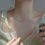 Vintage Butterfly Faux Pearl Necklace: Women's Party Clavicle Chain - Shop N Save