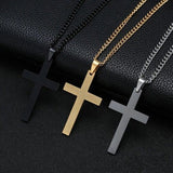 Jewelry Cross Necklace Chain for Men Women Stainless Steel - Silver