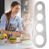 1 Pcs Easy Clearing Pasta Ruler Measuring Tool 4 Serving Portion (Silver) - Shop N Save