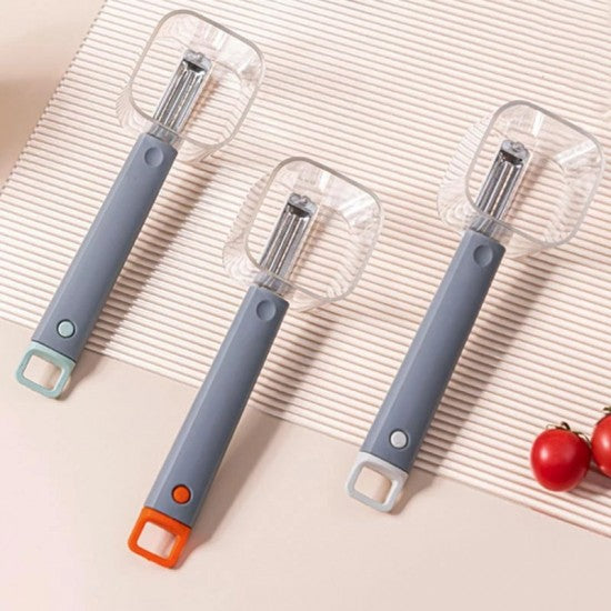 High Quality Plastic Vegetable Peeler With Top Container (Orange) - Shop N Save