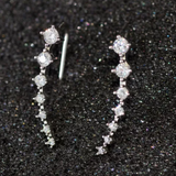 Zircon Earrings For Women Girl Accessories Jewelry - Silver