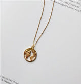 World map golden necklace