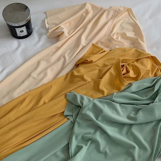Single Pcs Plan Nightwear For Women Sleepwear gray
