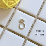 5-piece Alloy Nail Art Accessories Set Ring, Perfume Bottle, Lipstick, And Handbag Series