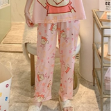 3 Pcs Nightwear Pajama Shorts Sets For Women Sleepwear Pink