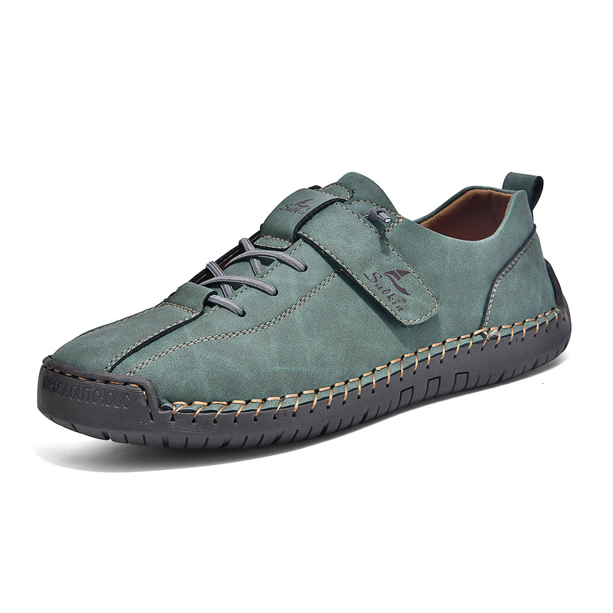 Large-size Mens Short Boots With Hand-stitched Detailing