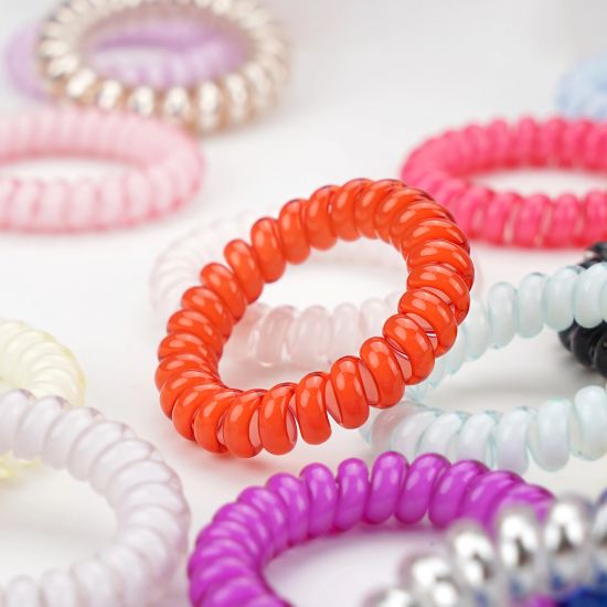 High Quality Telephone Line Hair Tie- Dark Pink