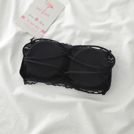 Ladies Breathable Crop Top Strapless Bra - Black - Shop N Save