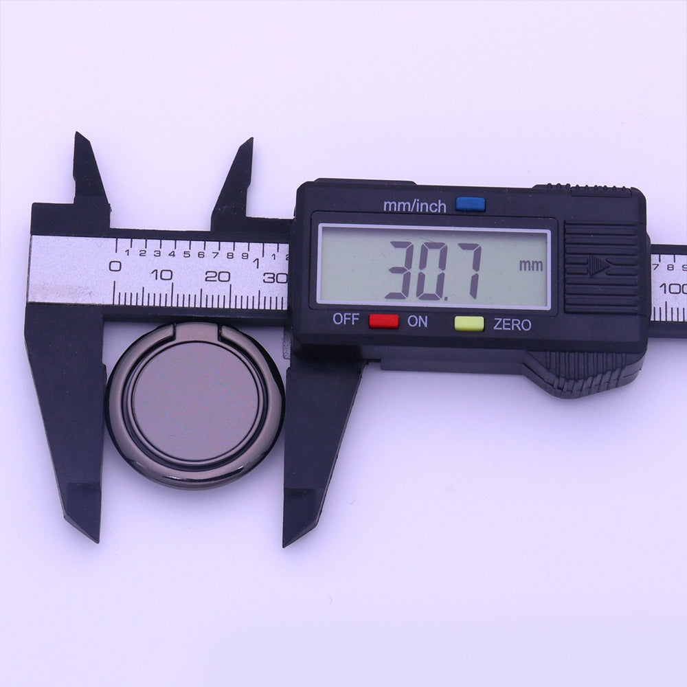 1PC Magnetic Ring Mobile Phone Holder - Solid Color Ring Bracket Alloy Phone Fastened Ring 360 Rotating Desktop Stand - Black