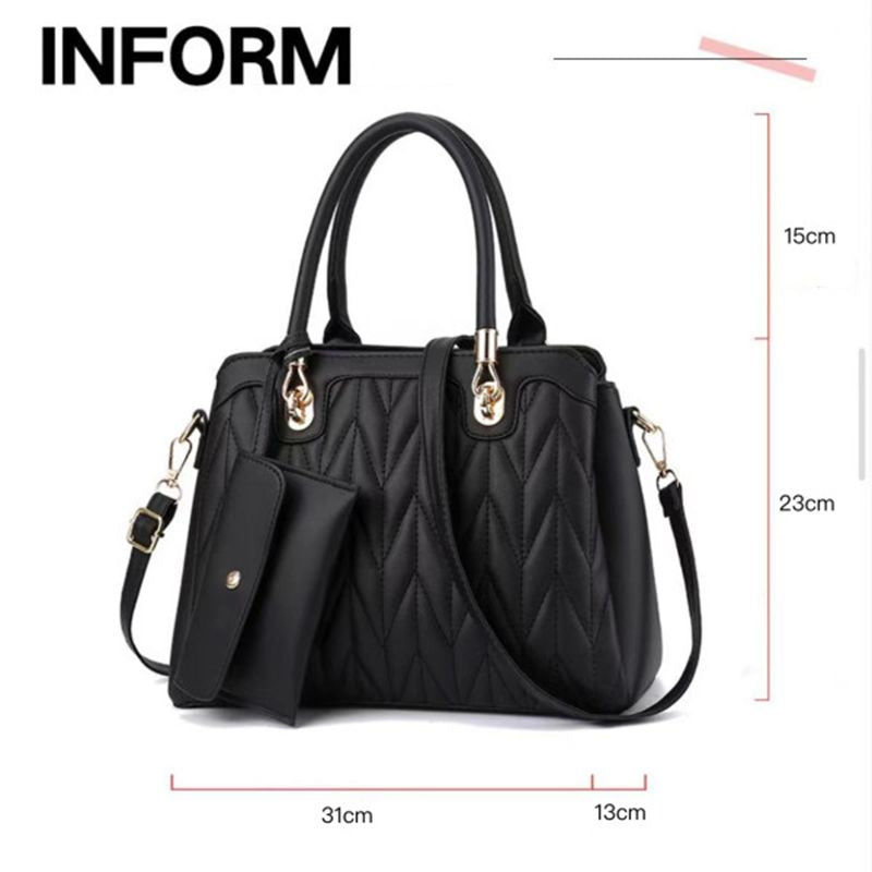 Black Geometric Handbag: Trendy, Stylish, Spacious, Fashionable Chic