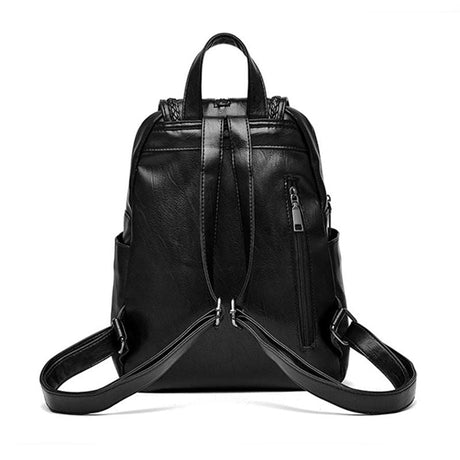 Premium Leather Backpack: Stylish, Large Capacity, Zip Closure - Shop N Save
