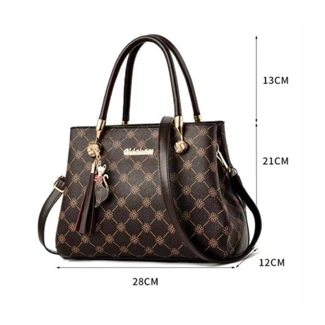 Elegant Geometric Floral Handbag: Spacious, Stylish, Versatile, High Quality - Shop N Save