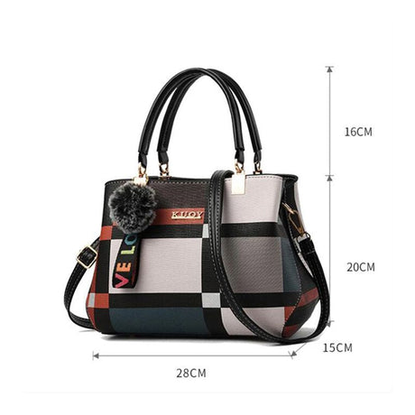Trendy Plaid Handbag: PU Leather, Zip Closure, Large Capacity, Stylish