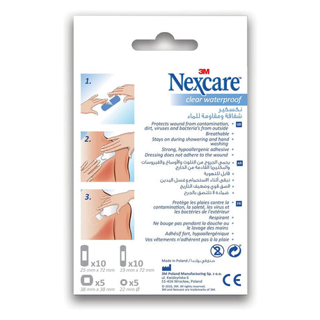 Nexcare™ CWP-30 Clear Waterproof Bandages 30 Assorted