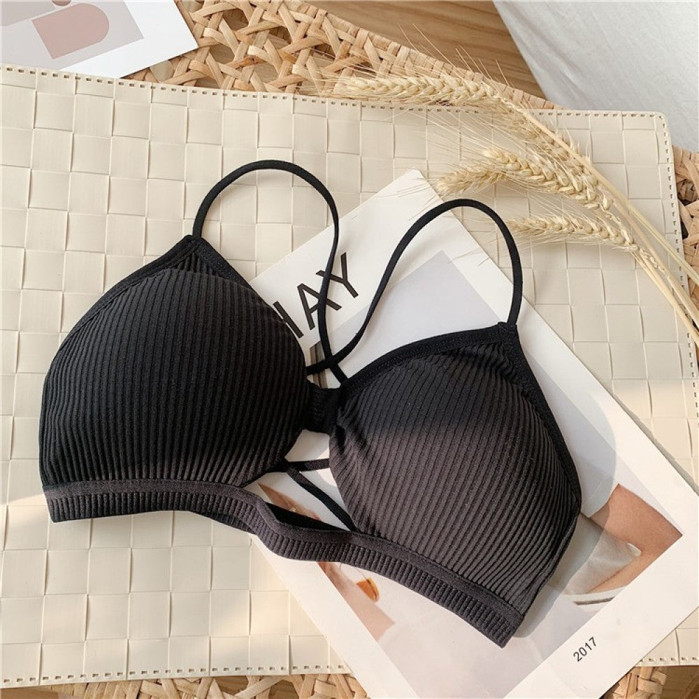 Cross-Border Strap Base Ring Bra - Black - Shop N Save