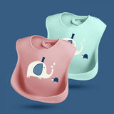 New Born Soft Waterproof Three-Dimensional Pouch Silicone Bib - Pink - Shop N Save