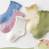 Newborn Thin Mesh Breathable Combed Cotton Lace Socks - White - Shop N Save