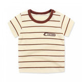 3-6 Months Infant Baby Boy T-Shirt - Newborn Baby Girls Short Sleeves Round Neck T-Shirt For Kids - Light Yellow - Shop N Save