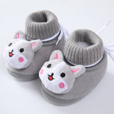 Cute High-Top Baby New Born Velvet Thickened Warm Cotton Shoes - Gray - Shop N Save