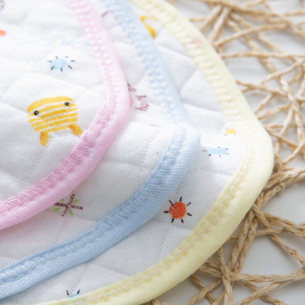 3 PCs Set Multi Pint Baby Bib Pure Cotton New Born Saliva Towel Light Yellow - Shop N Save