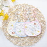 3 PCs Set Multi Pint Baby Bib Pure Cotton New Born Saliva Towel Blue - Shop N Save