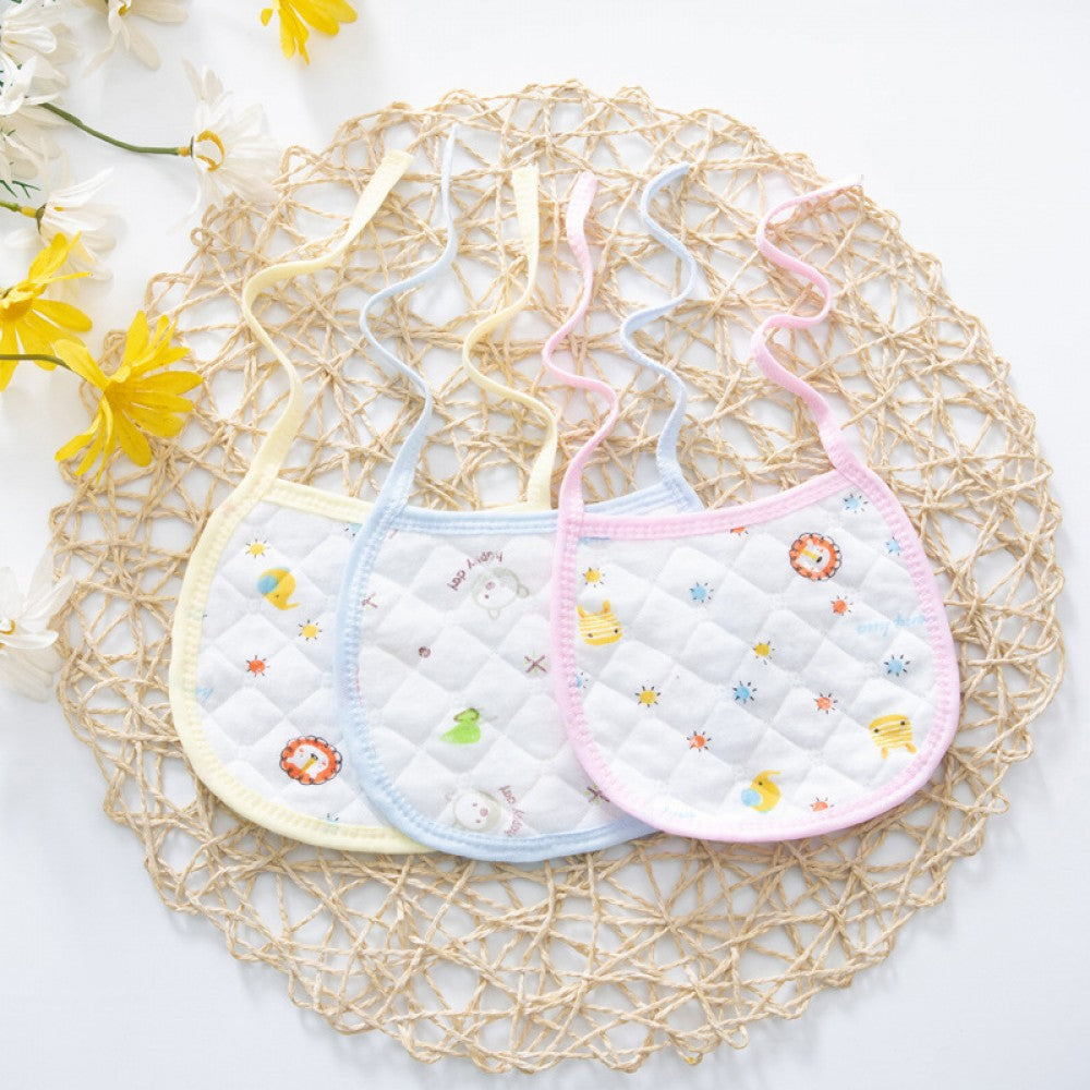 3 PCs Set Multi Pint Baby Bib Pure Cotton New Born Saliva Towel Pink - Shop N Save