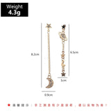 Copper Star &amp; Moon Tassel Earrings - Unique Fashion Jewelry