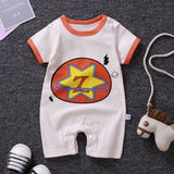 Pure Cotton Short-Sleeved Newborn Baby Jumpsuit - white - Shop N Save