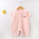 Baby Jumpsuit Short-Sleeved Summer Newborn Romper - white - Shop N Save