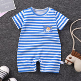 Pure Cotton Short-Sleeved Newborn Baby Jumpsuit - Pink - Shop N Save