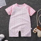 Pure Cotton Short-Sleeved Newborn Baby Jumpsuit - Red - Shop N Save