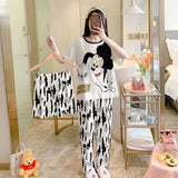 3 Pcs Cute Mickey Nightwear Pajama Shorts Sets For Women Sleepwear