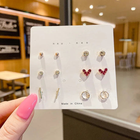 New Mini Stud Earrings Set: Trendy Simple Design for Women - Shop N Save