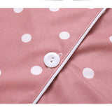 2Pcs Checked Printed Pajama Set - Solid Color Round Collar Neck Long Sleeves With Trouser Sleepwear For Women Nightwear - Dark Blue