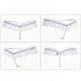Hot Lingerie Lace Women G-String Low Waist Pearl Thongs - White - Shop N Save