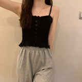 Women Slim Solid Wrinkle Crop Tops Shirt - Black - Shop N Save