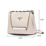 Cream White Chain Shoulder Bag: Large, Cute, Stylish, Zipper Closure - Shop N Save