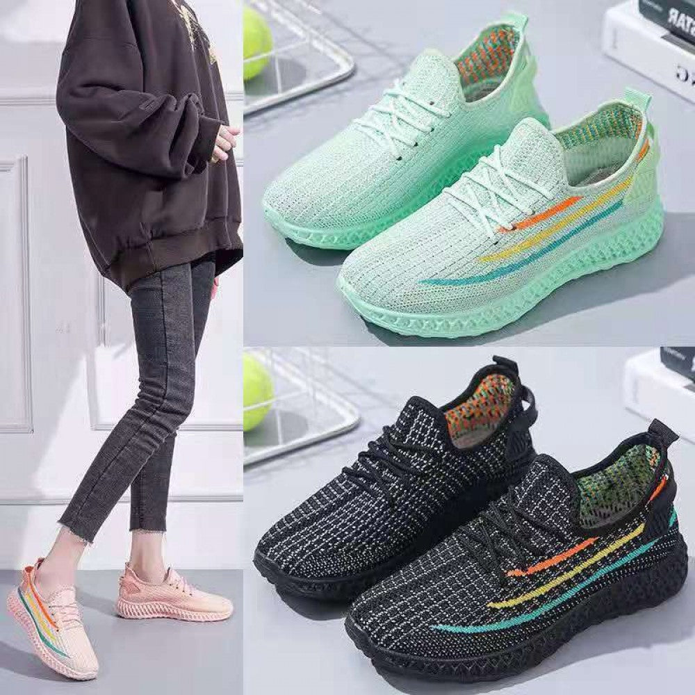 Mesh Lace-Up Sneakers for Women Lightweight Breathable Non-Slip Soft And Comfortable Shoes For Walking Running Jogging Exercise Gym and Outdoor Office Casual Shoes - Pink