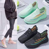 Mesh Lace-Up Sneakers for Women Lightweight Breathable Non-Slip Soft And Comfortable Shoes For Walking Running Jogging Exercise Gym and Outdoor Office Casual Shoes - Pink