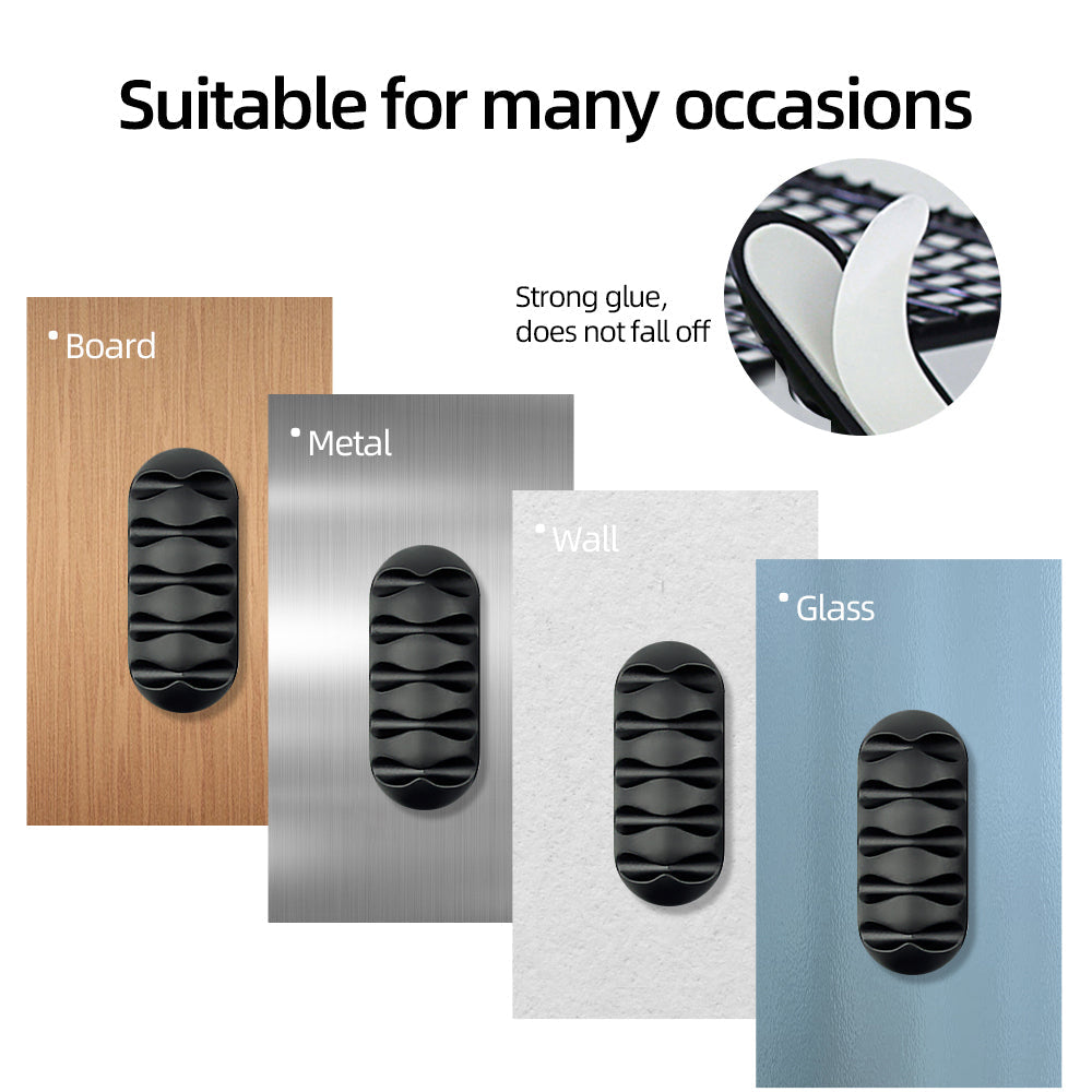 Set Of 10pcs Cable Organizer Management Strong Adhesive Silicone