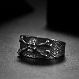 Titanium Steel Punk Skull Personality Retro Mens Ring