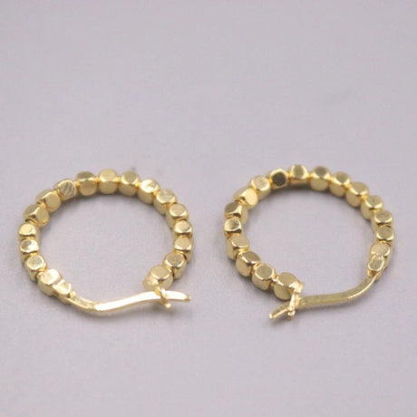 Yellow Golden Cube Bead Hoop Earrings - Shop N Save