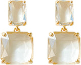 Chimes Crystal Earrings: Geometric Stud Drop, White Color - Shop N Save